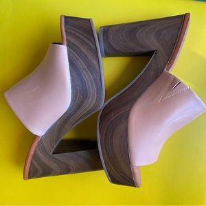 Jessica Simpson Totally Natural Shelbie Block Heel Platform Mule Sandals Nude 7